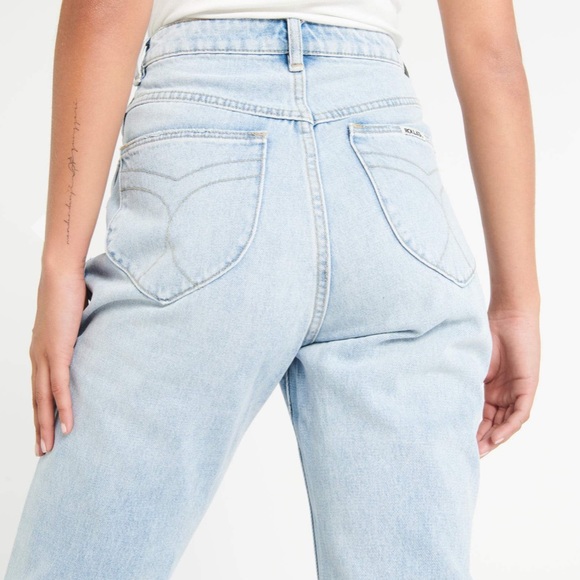 Rolla’s Elle Jean - Eva Blue - Relaxed Leg Cotton High Waist Denim Jeans - Picture 1 of 6
